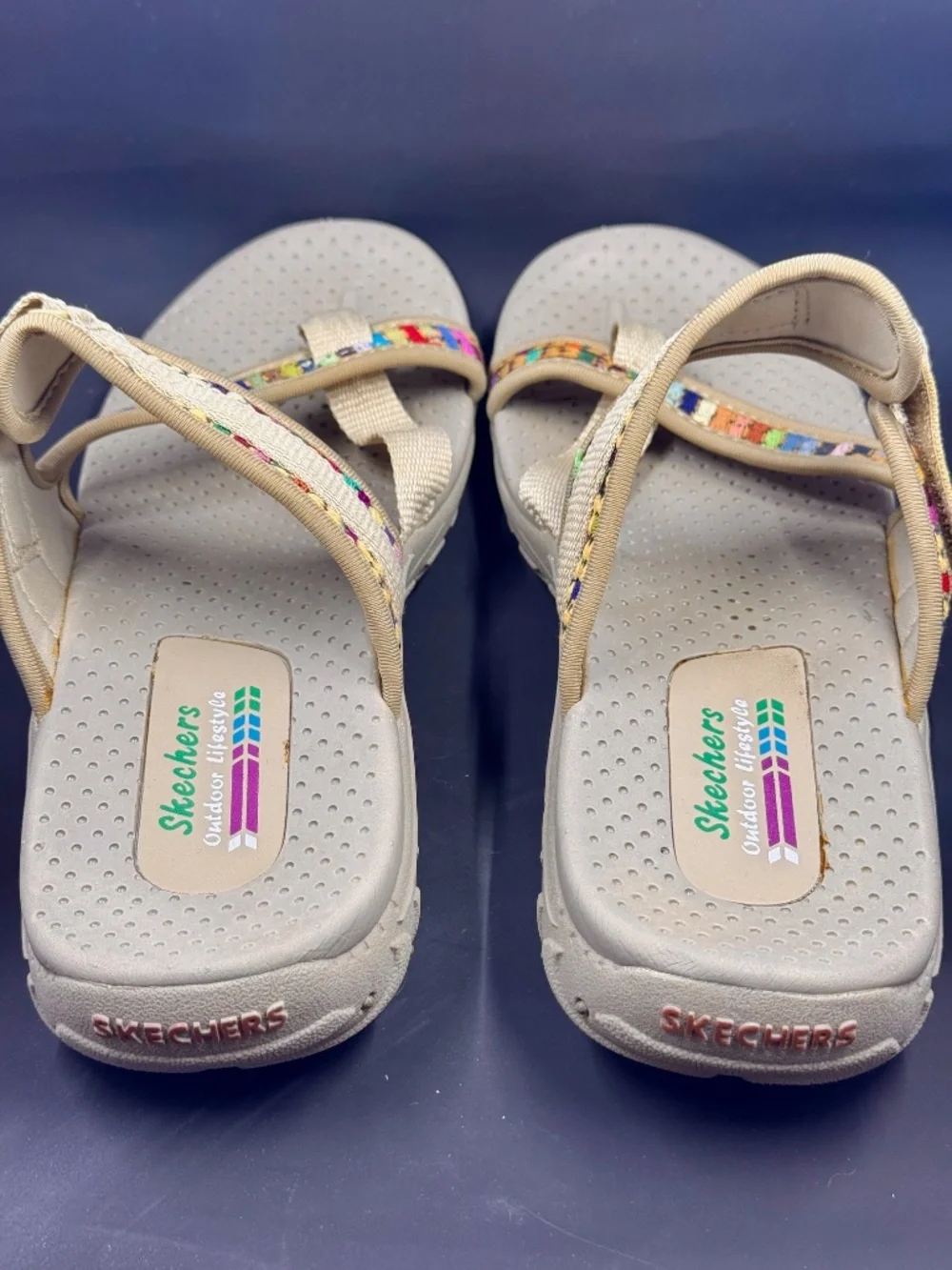 Women's Skechers Size 8 Reggae - Mad Swag - Tan Natural Slide Sandals #41124 - Picture 4 of 10